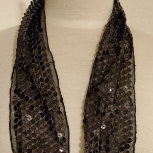 **SALE** Black Sequin Scarf